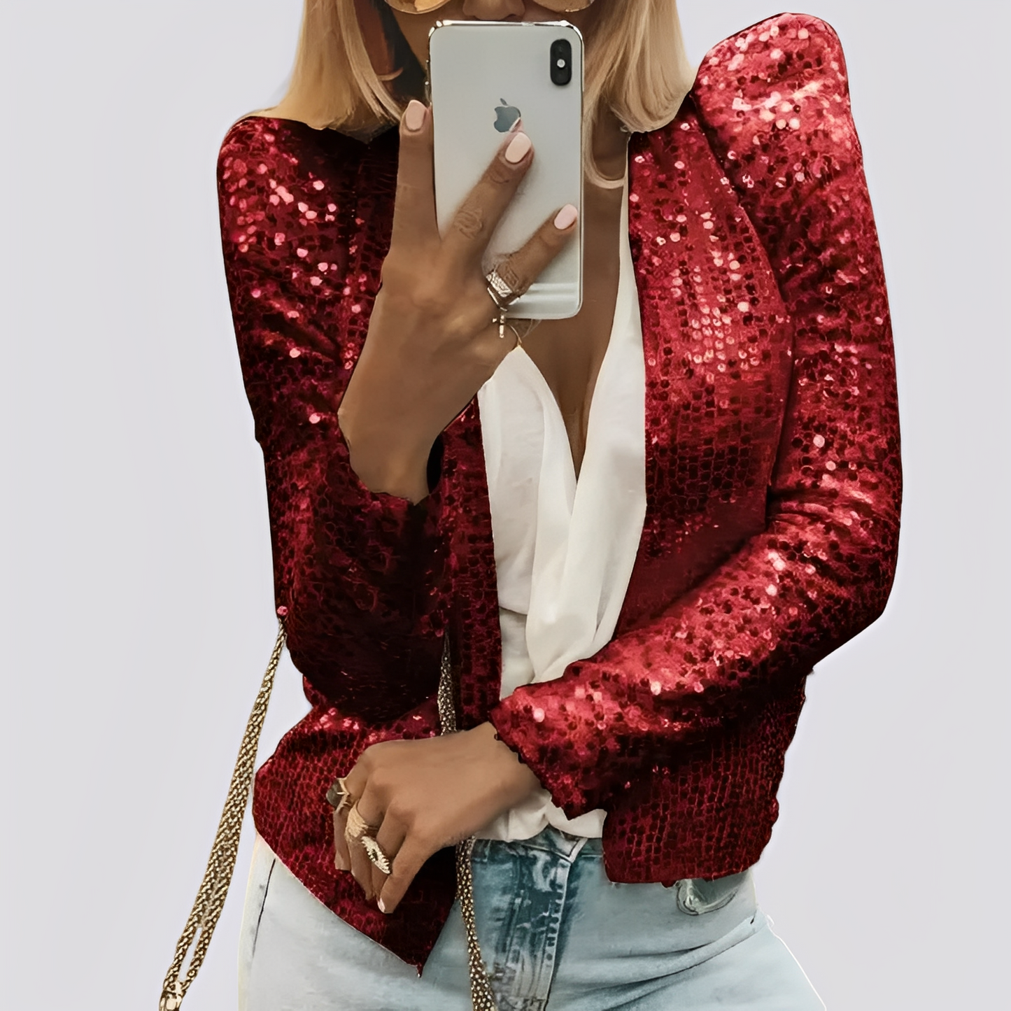 Isabelle - Elegant short sequin jacket for women