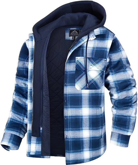 Rodger - Modische Herrenjacke mit Karomuster und Kapuze