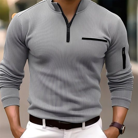 Donovan - Stilvoller Männerpullover mit Streifen und Taschen
