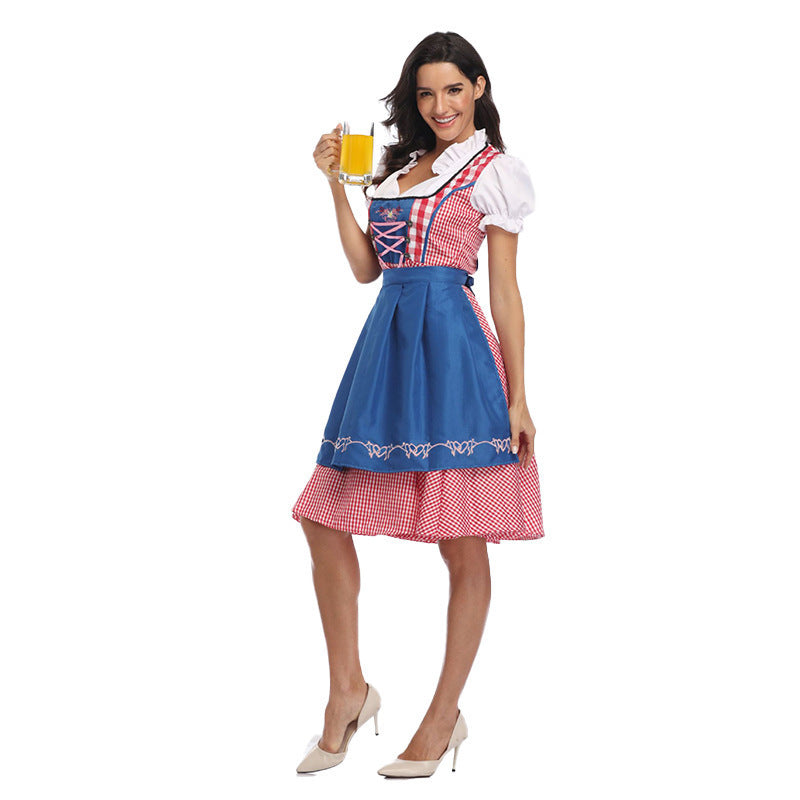 Josepha - Damen Traditionelles Midi Oktoberfest Dirndl Kleid