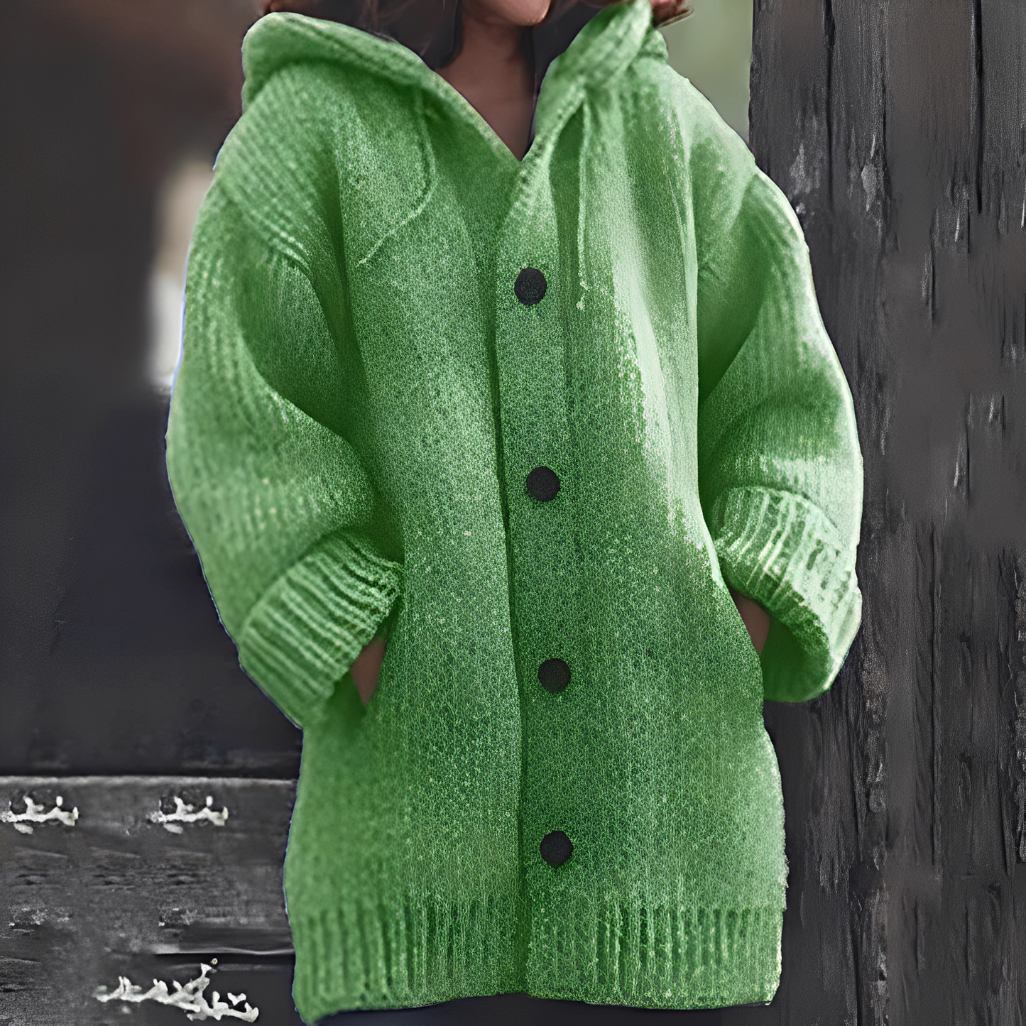 Jaqueline - Bequeme Kapuzen-Strickjacke für Damen