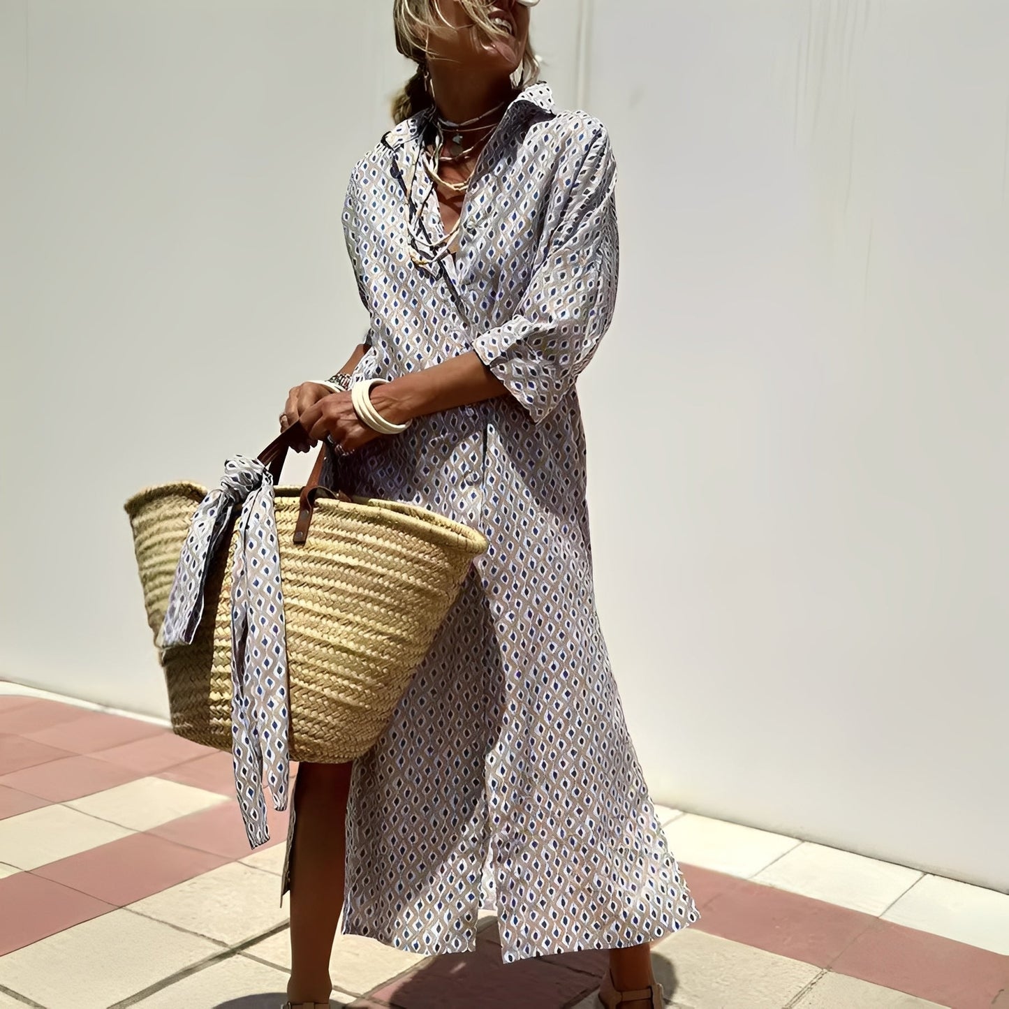 Paulette - Klassisches Damen-Hemdkleid mit Streifen