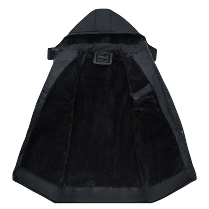 Hugo – Schwarzer Wintermantel für Herren