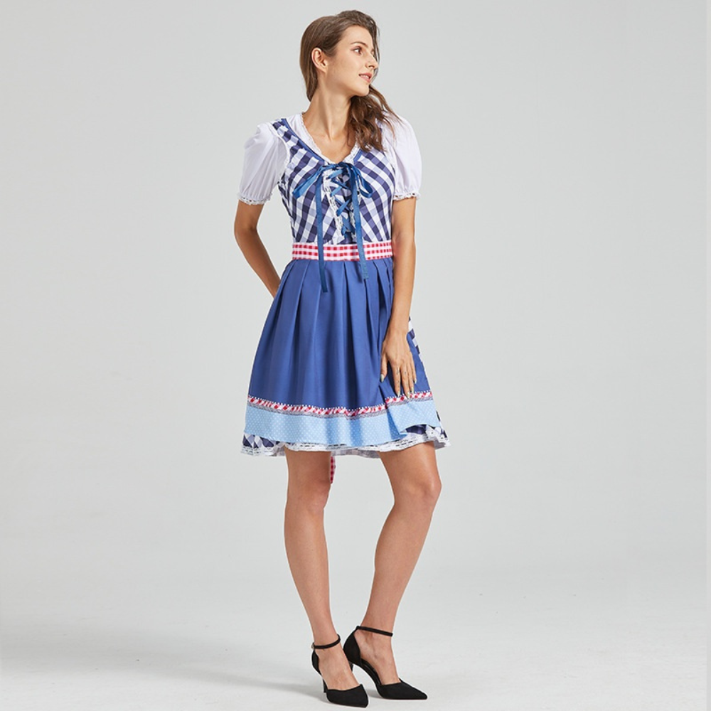 Rowina - Traditionelles kariertes Dirndl für Frauen für das Oktoberfest