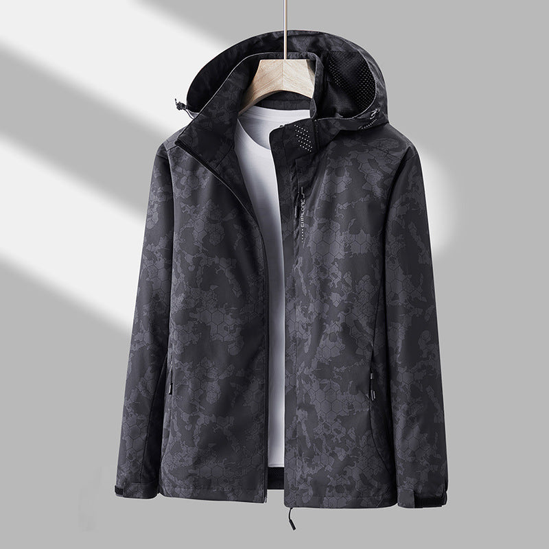Palmer - Unisex-Windjacke mit Kapuze und Aufdruck