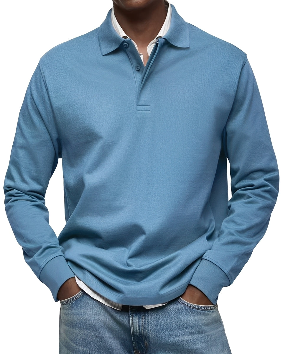 Rowan - Elegantes Langarm-Poloshirt für Herren