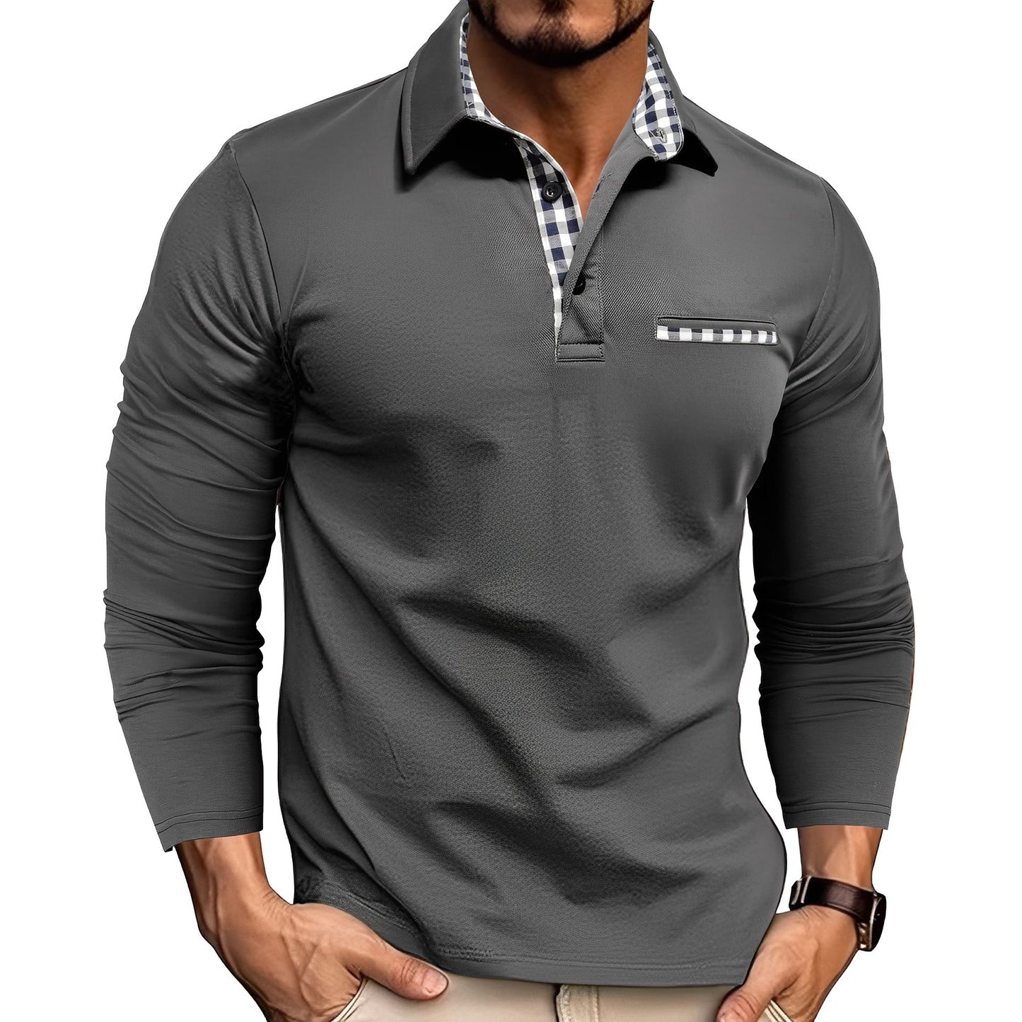 Grover - Stilvolles Langarm-Poloshirt für Herren