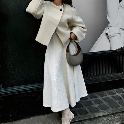 Beatrice - Eleganter kurzer Damenmantel aus Wolle