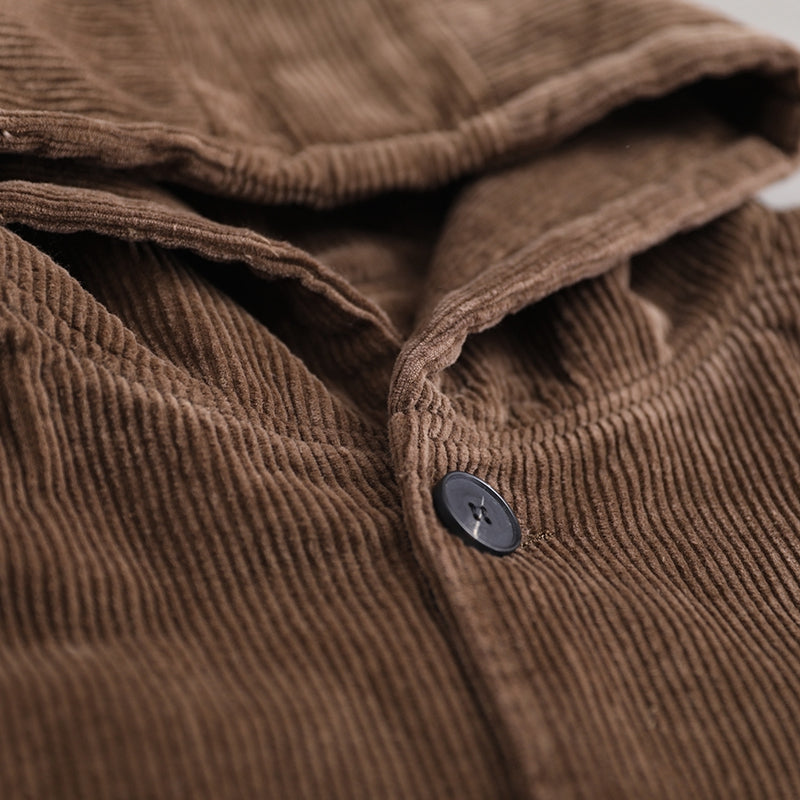 Rachel - Bequeme kurze Damen-Cordjacke mit Kapuze