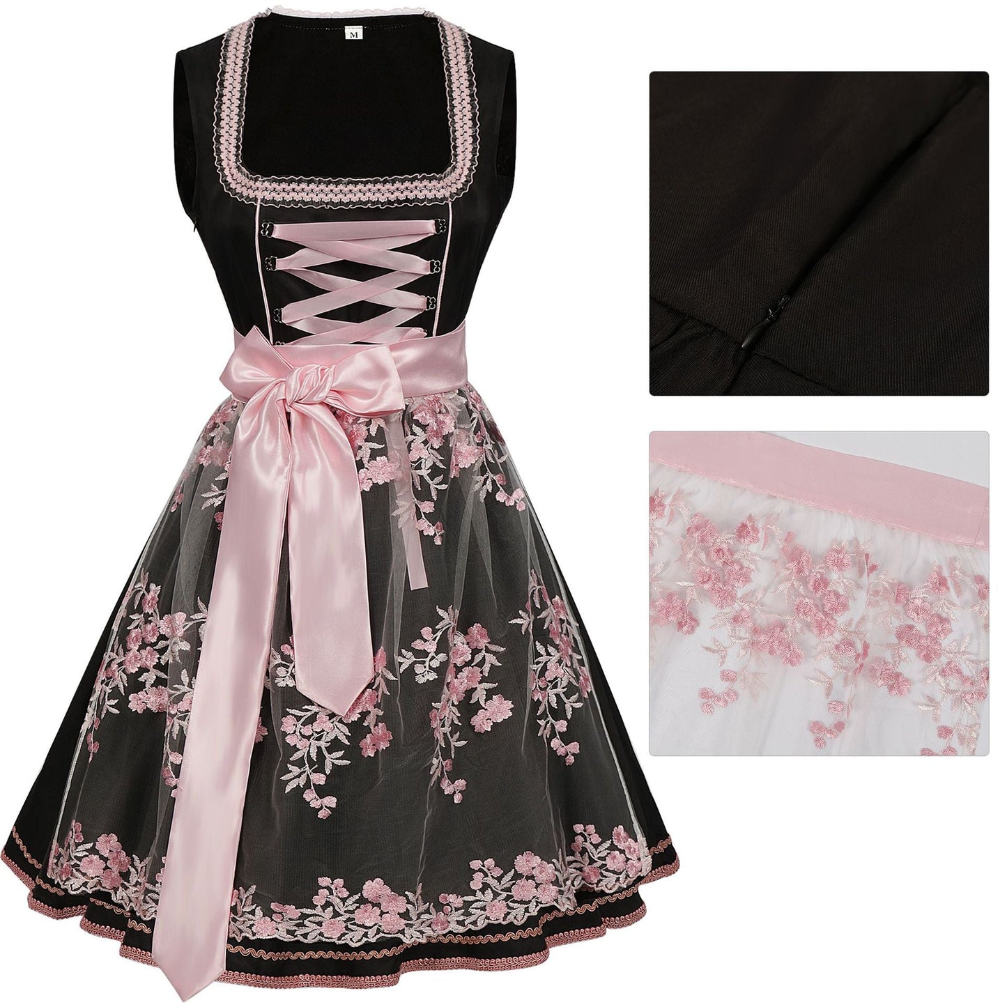 Elenora - Ärmelloses Damen-Dirndlkleid mit Schlitz für das Oktoberfest