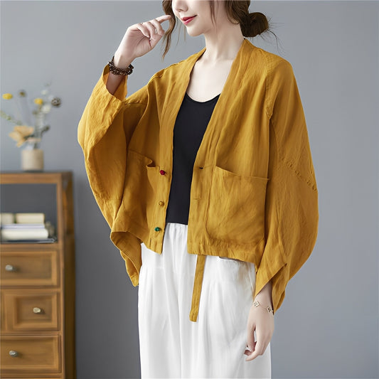 Shelia - Lässiger kurzer Cardigan mit Taschen