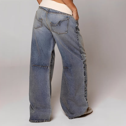 Vanessa - Komfortable, vorgewaschene Baggy-Jeans für Frauen