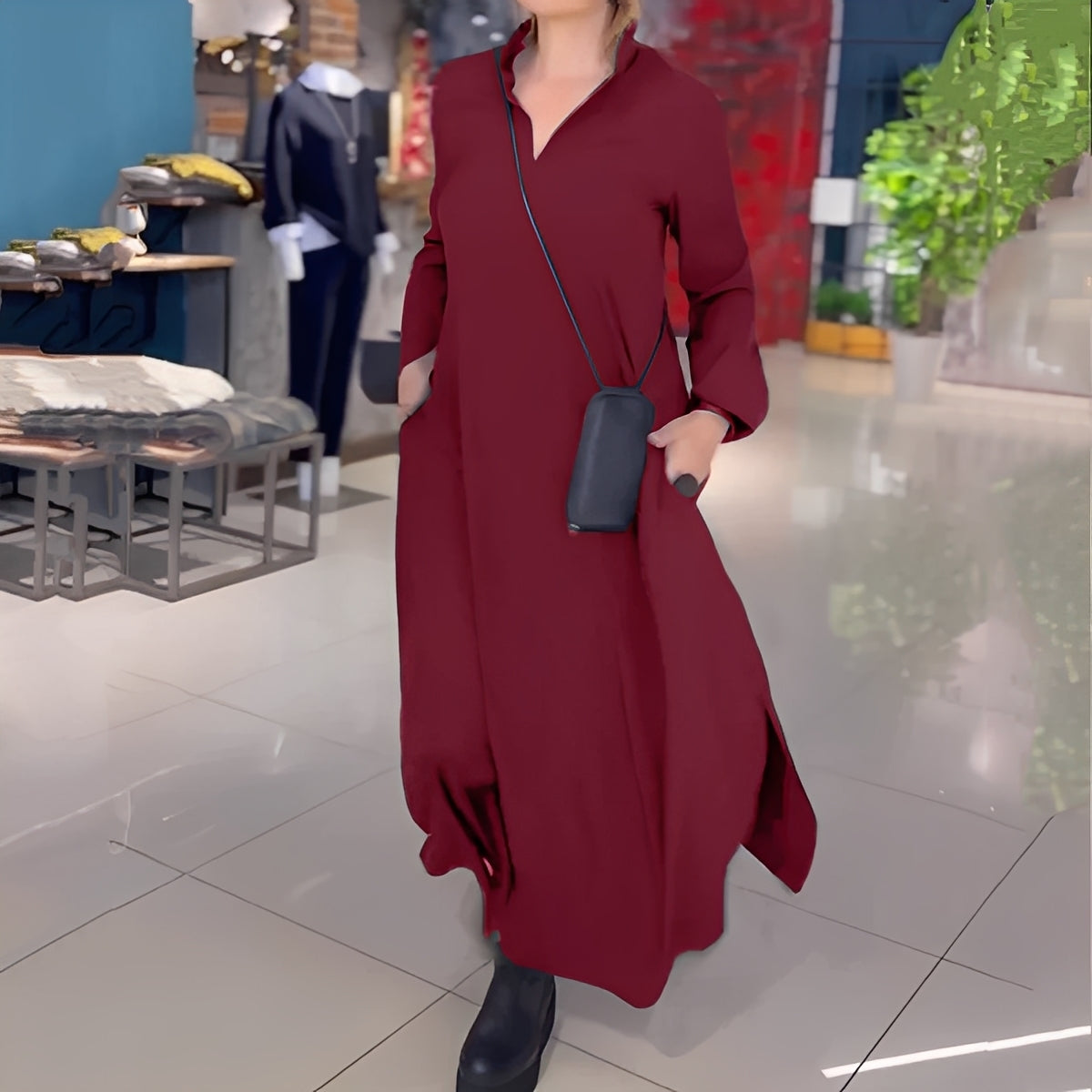 Hélène - Luftiges Damenkleid mit seitlichem Schlitz