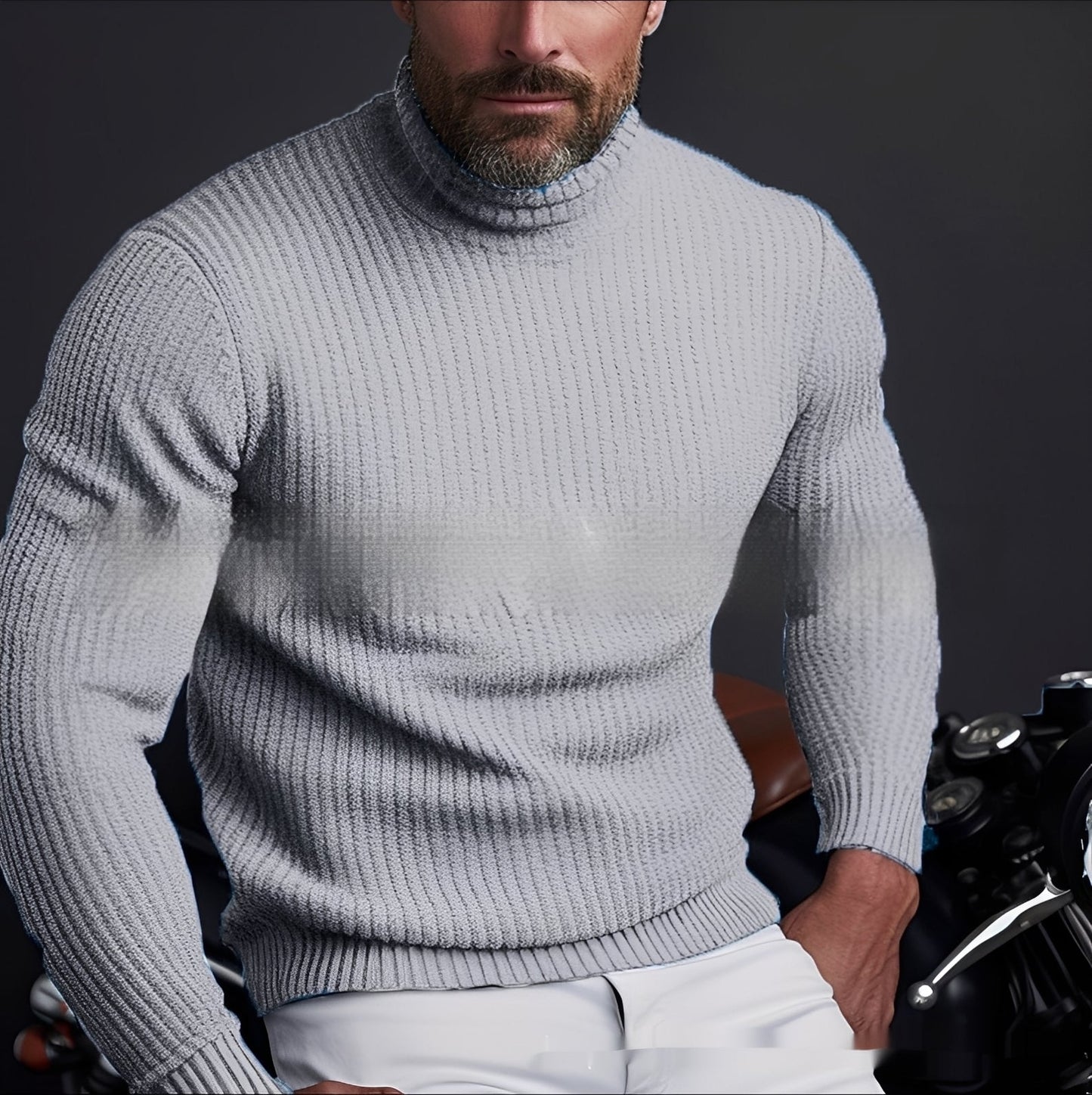 Randolf - Eleganter, schlichter Herrenrollkragenpullover