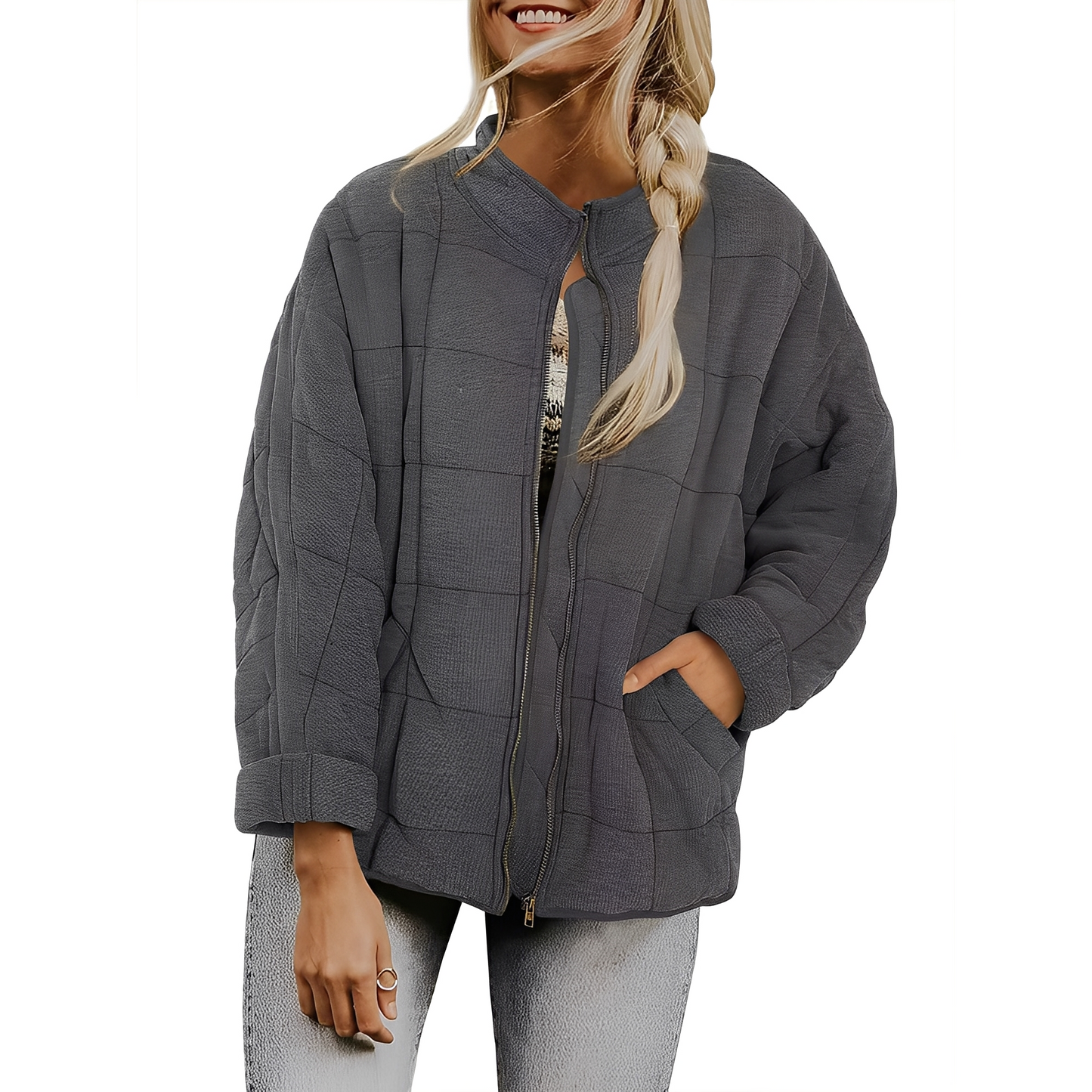 Luana - Frauenjacke mit leichtem Steppdesign und Taschen