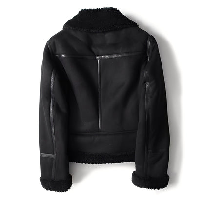 Yasmine - Warme Damen-Bikerjacke mit Schaffell