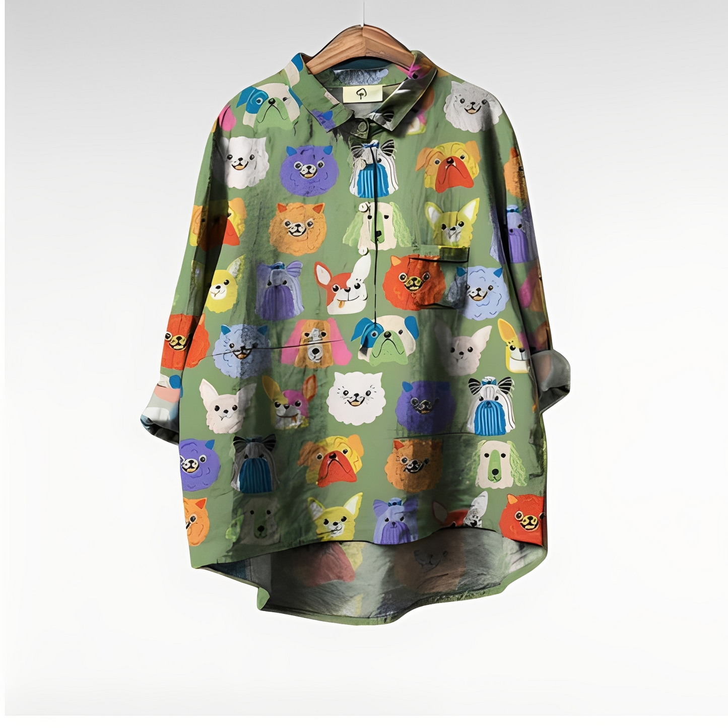 Eyden - Damenbluse mit langen Ärmeln und künstlerischem Design