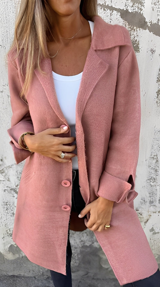 Meridith - Damenmantel mit langem, elegantem Reverskragen