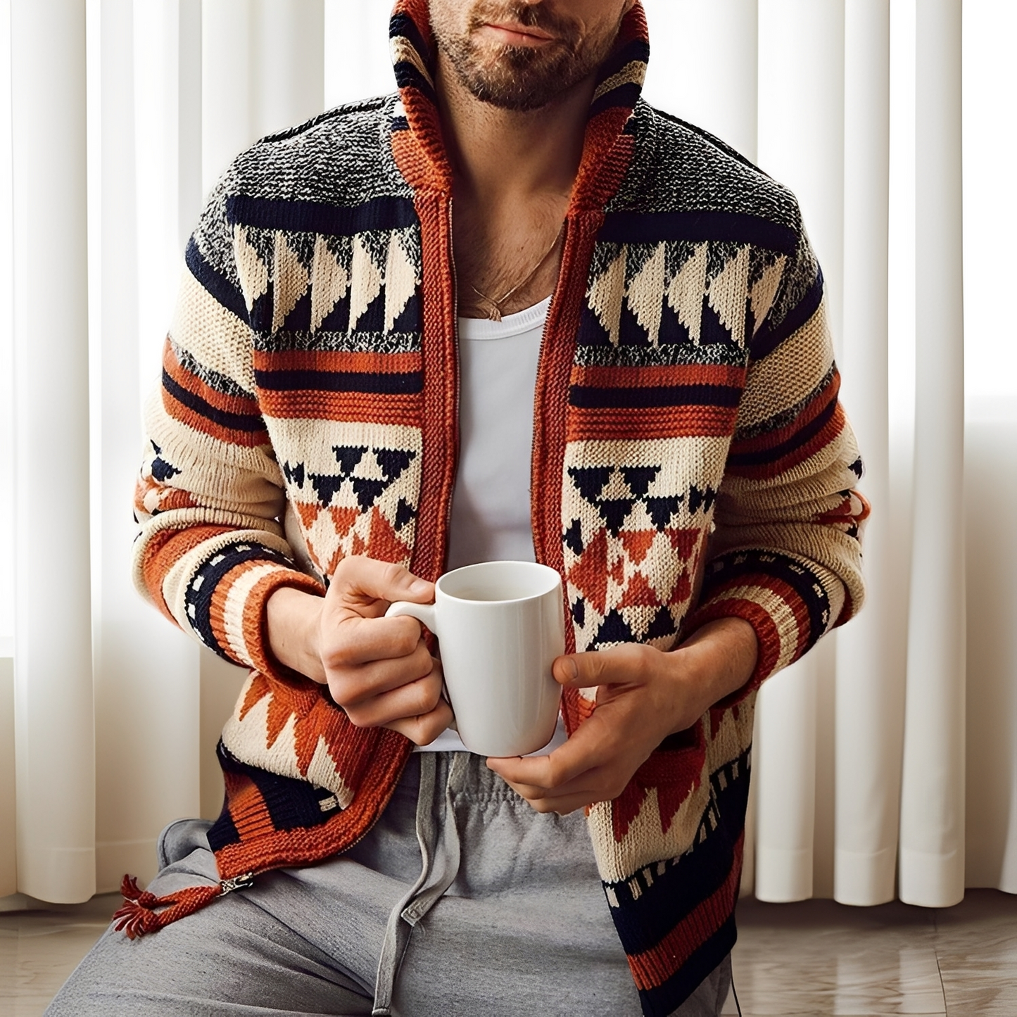 Alvin - Zeitgemäßer Herren-Cardigan mit Reverskragen