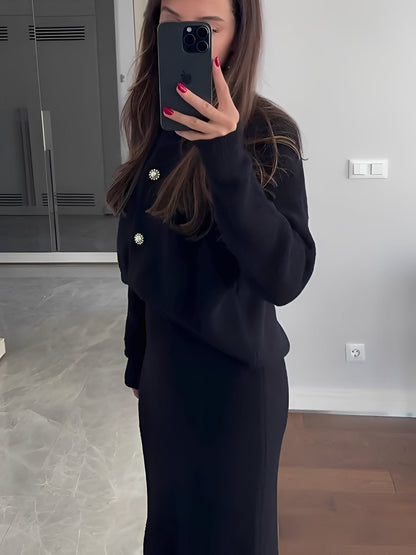Cecilia - Schickes Set aus Strickjacke und Rock für Frauen
