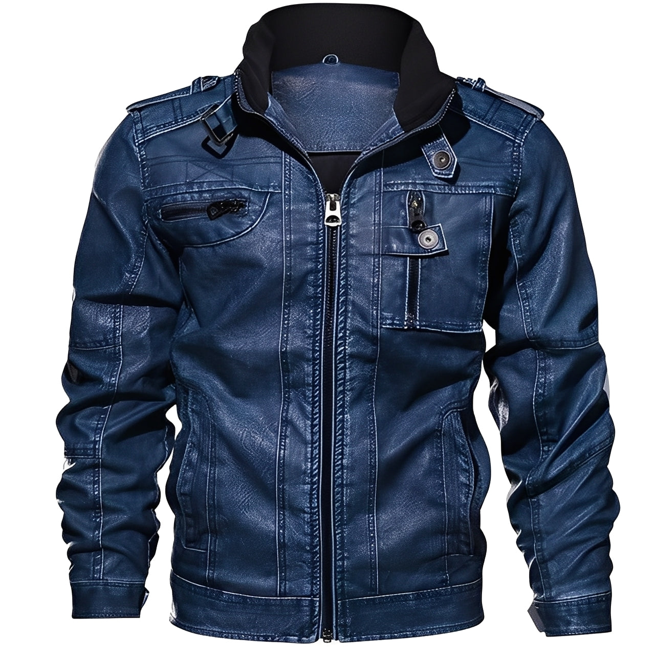 Kevin - Traditionelle Herrenlederjacke mit Taschen