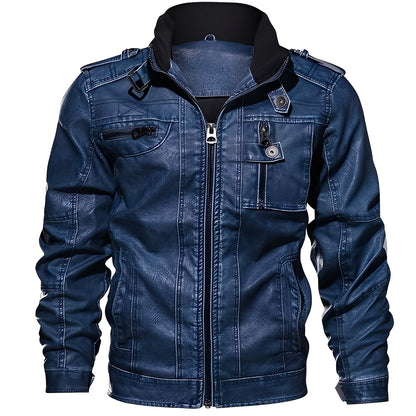 Kevin - Traditionelle Herrenlederjacke mit Taschen