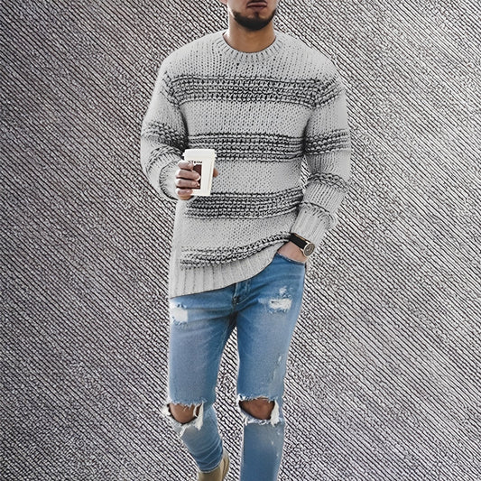 Ronnie - Bequemer gestreifter Herrenstrickpullover