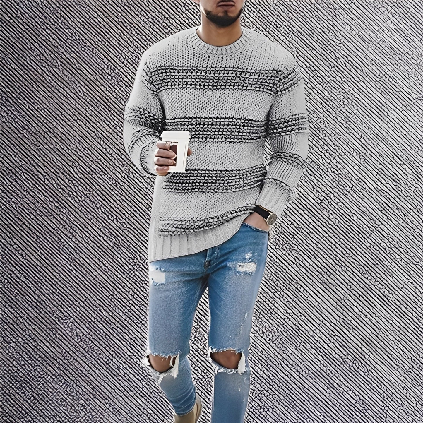 Kenzo - Herrenpullover mit feinen Streifen