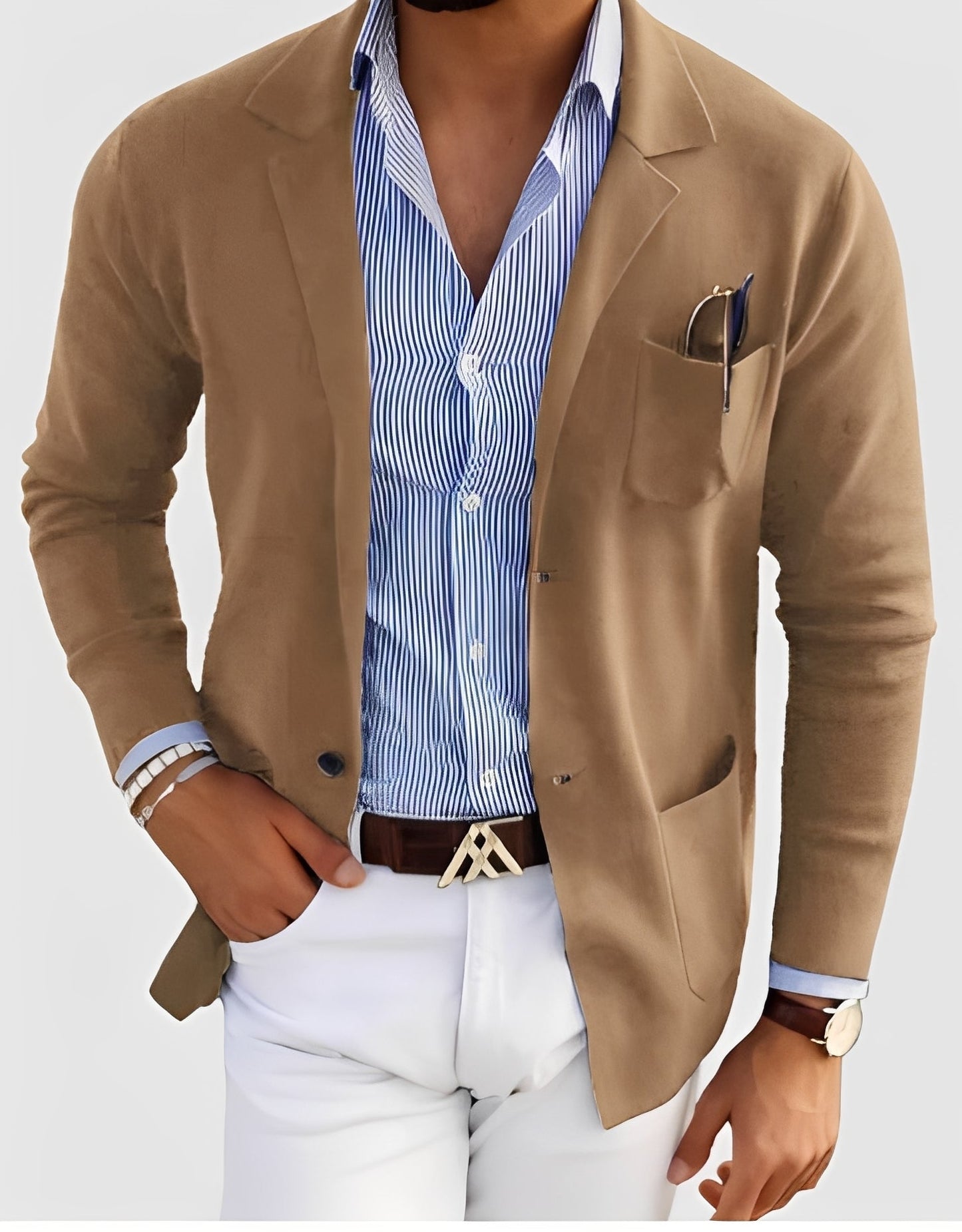 Giffard - Stilvolle Herrenwolljacke mit Doppelknopfleiste