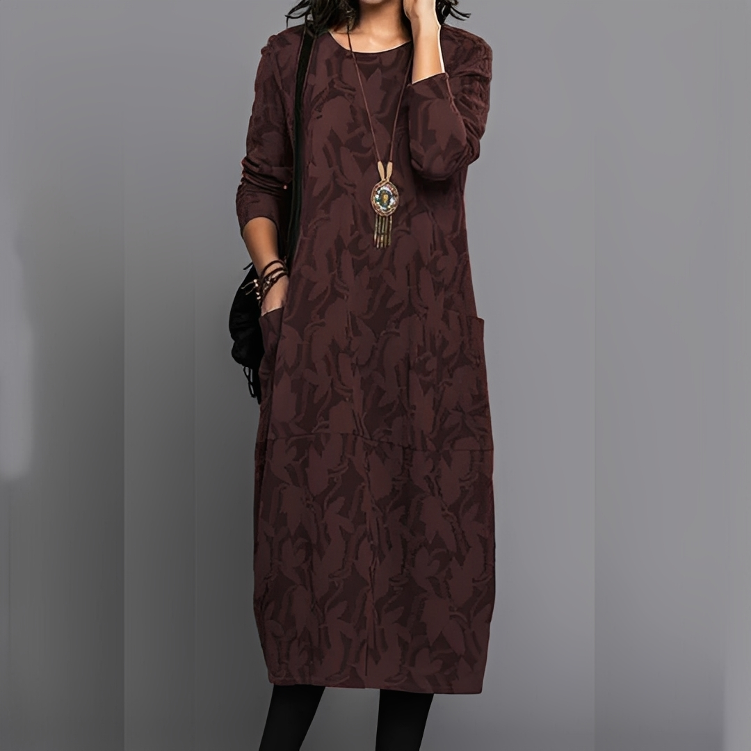 Sébastienne - Lockeres Winterkleid mit Rundhals für Damen