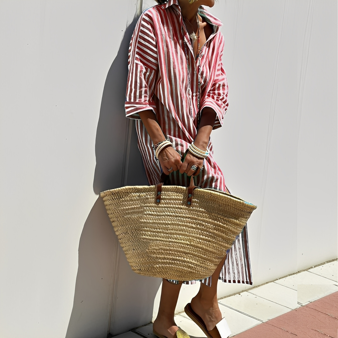 Paulette - Klassisches Damen-Hemdkleid mit Streifen