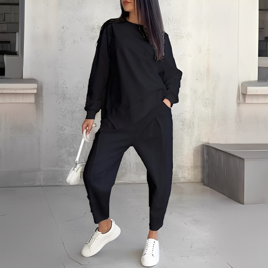 Mélisande - Damen-Set mit Pullover und Hose in Rundhals-Design