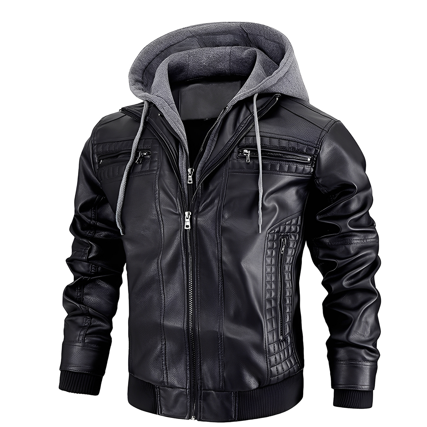 Everard - Klassische Männer-Motorradjacke mit Kapuze