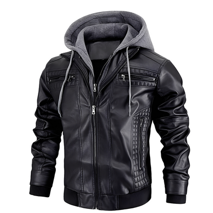Everard - Klassische Männer-Motorradjacke mit Kapuze