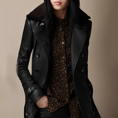 Sylvaine - Stilvoller Ledermantel für Damen