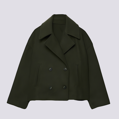 Bethney - Stilvolle kurze Wolljacke mit Reverskragen für Damen