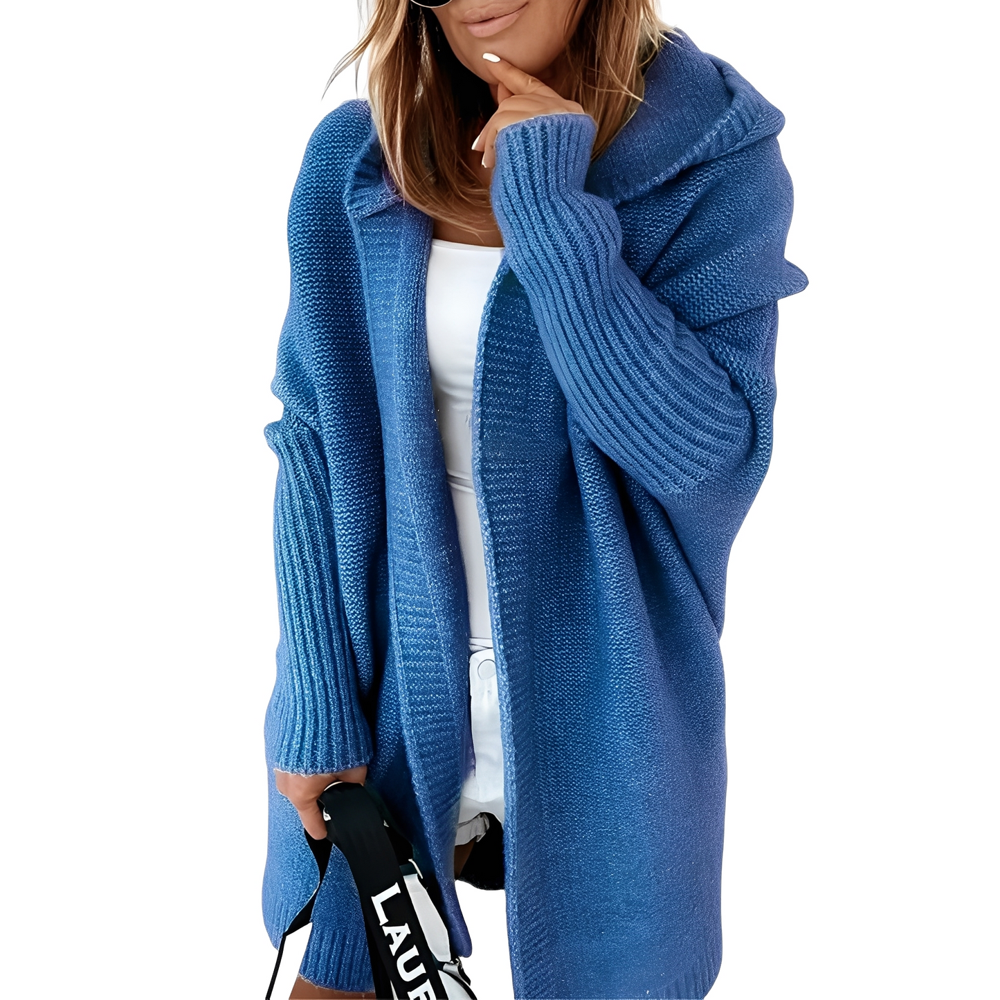 Maryellen - Damen Kapuzenstrickjacke