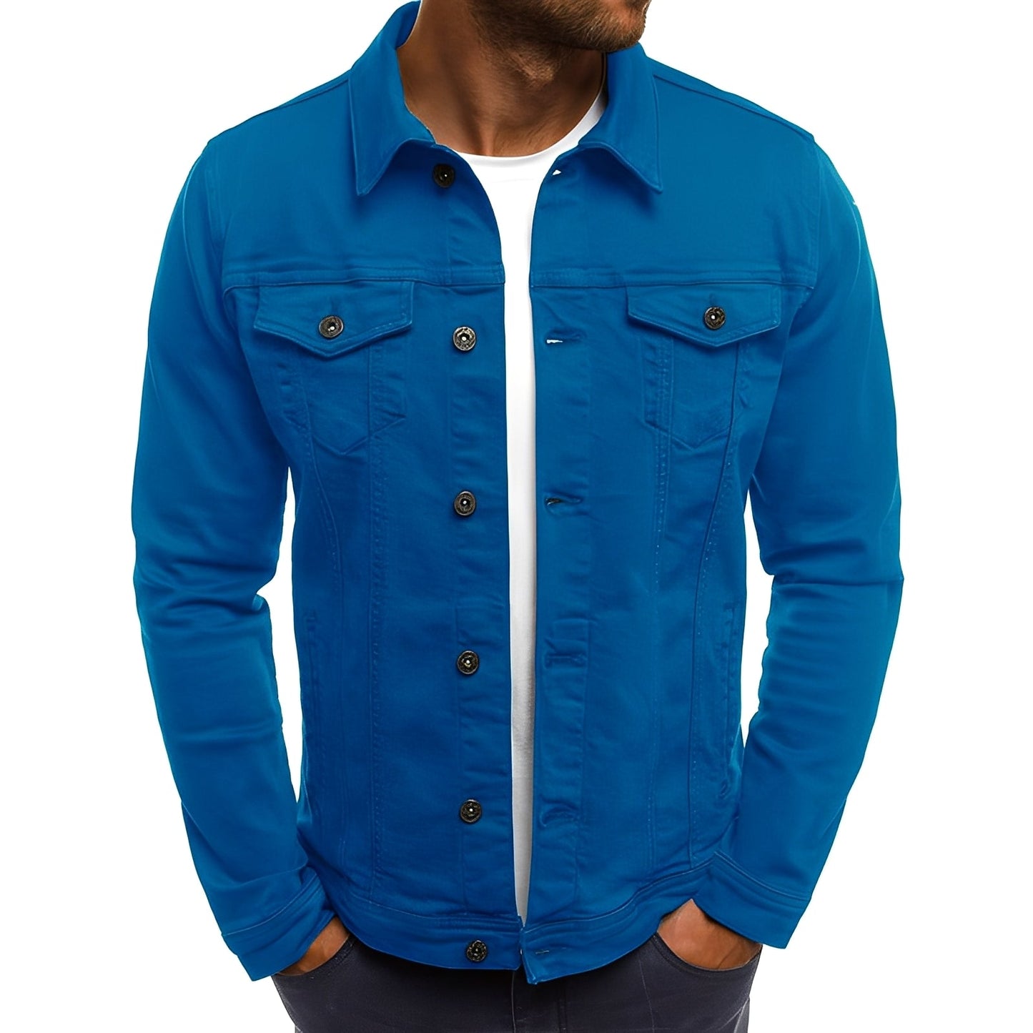 Steven - Modische Jeansjacke mit Taschen für Herren