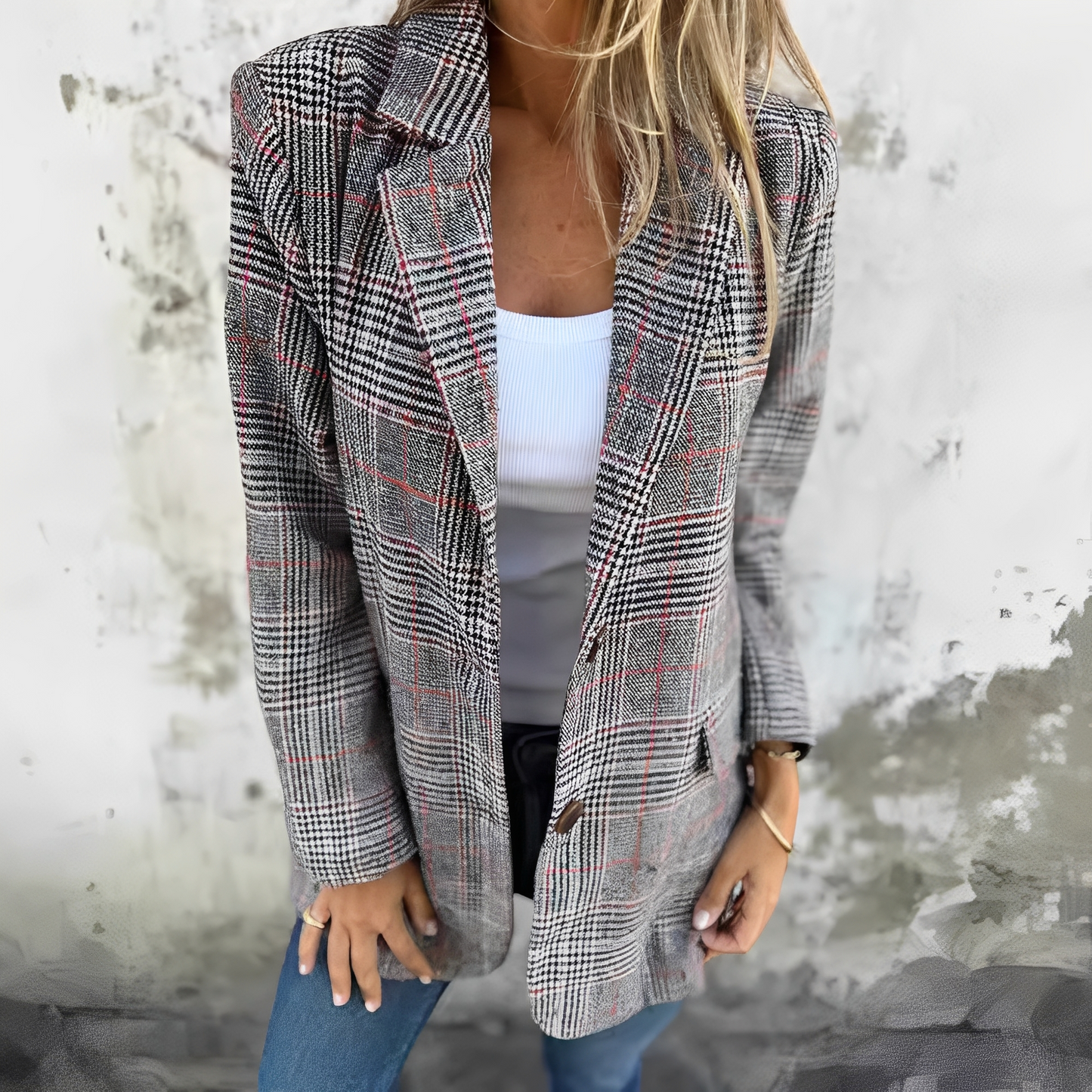 Ellen - Damenblazer mit Karomuster für formelle Anlässe