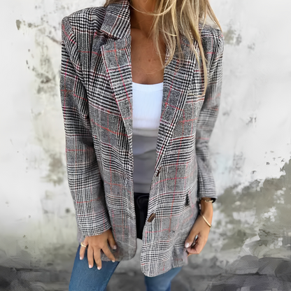 Ellen - Damenblazer mit Karomuster für formelle Anlässe
