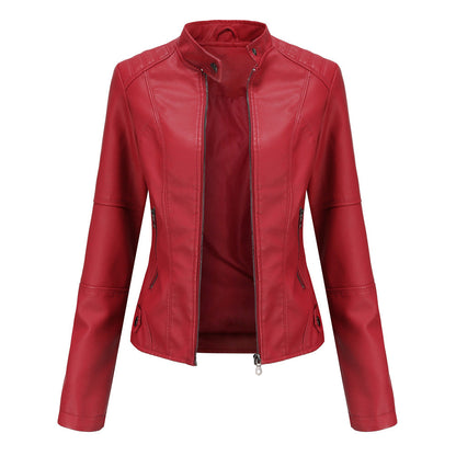 Martha - Elegante, schmal geschnittene Damenlederjacke