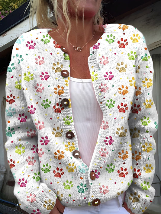 Kandace - Modische Damenstrickjacke mit Blumenmuster