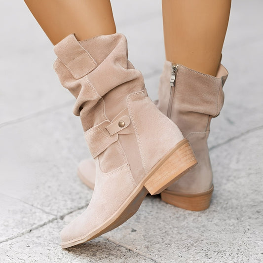 Marjorie - Bequeme Damen-Lederstiefel mit besonders weiter Passform