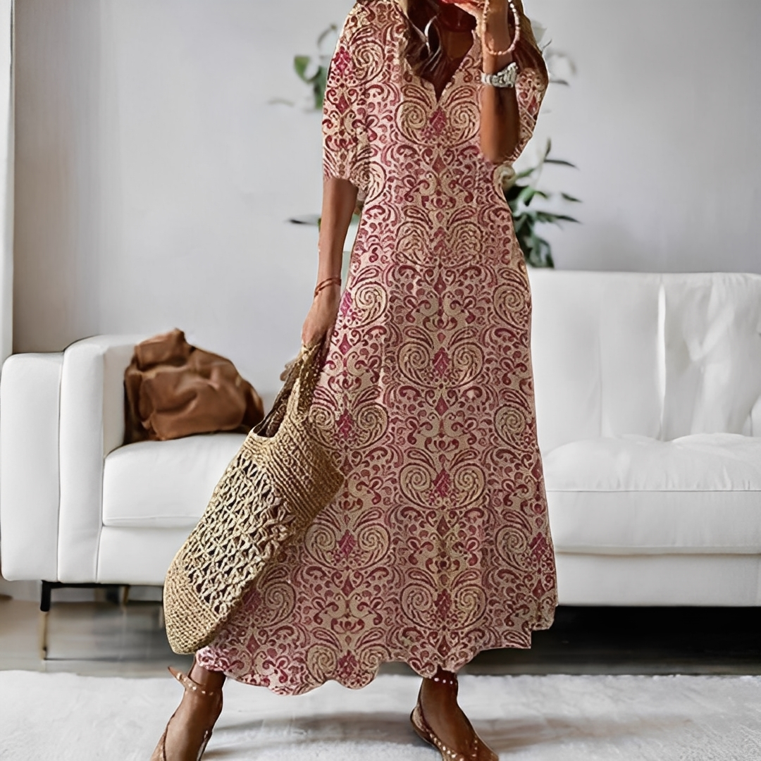 Alica - Luftiges Damenkleid mit V-Ausschnitt