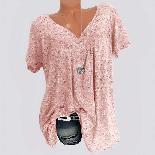 Claudia - Modische, locker geschnittene Bluse mit Blumenmotiv für Damen