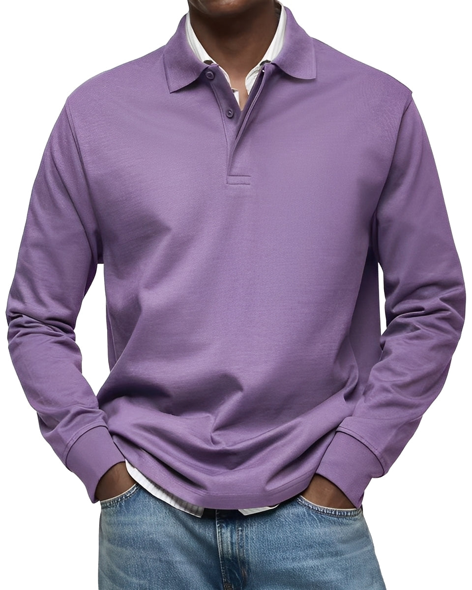 Rowan - Elegantes Langarm-Poloshirt für Herren