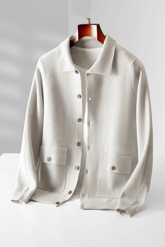 Herbert - Moderner, schmal gestrickter Herren-Cardigan mit Taschen
