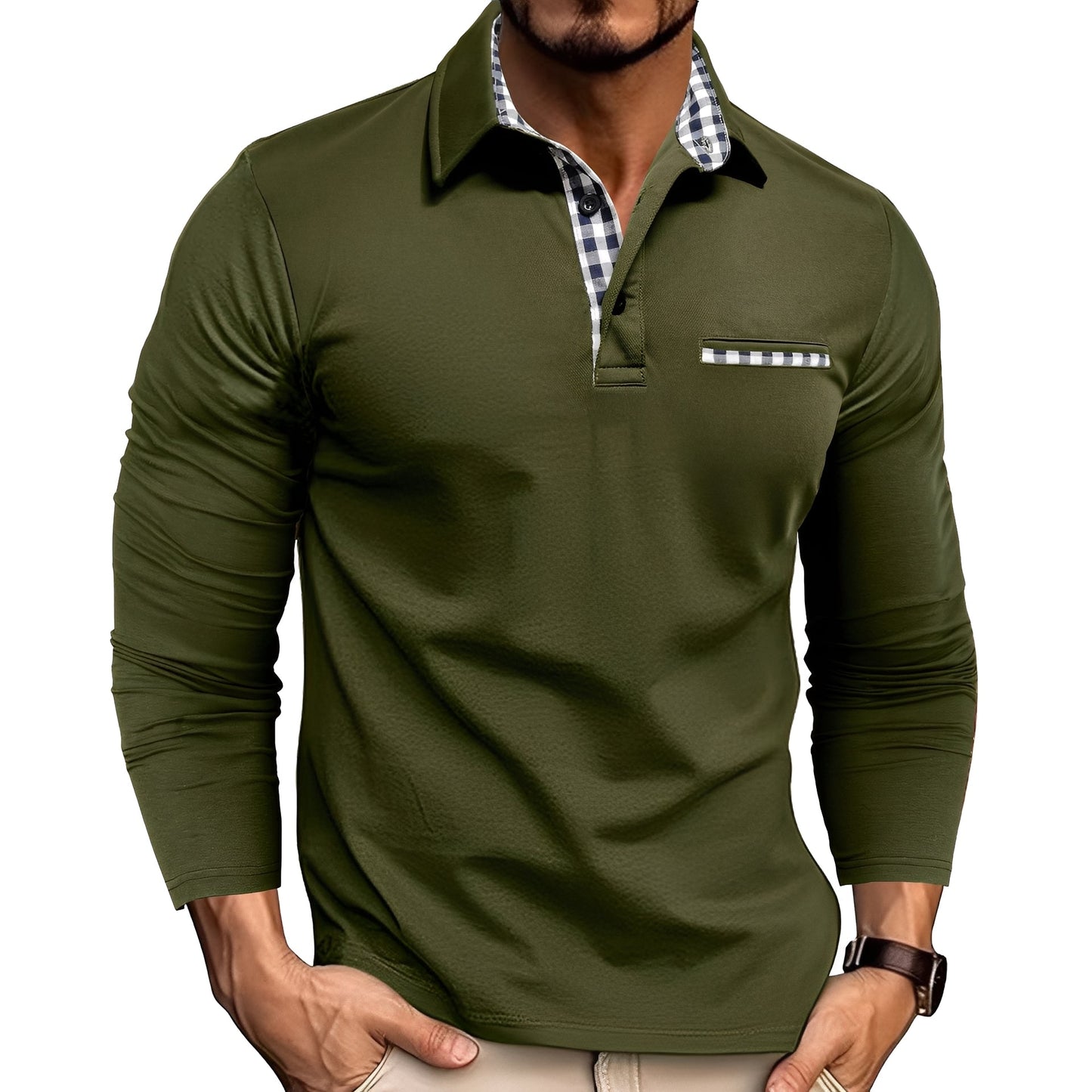 Jerome - Bequemes Langarm-Herren-Poloshirt