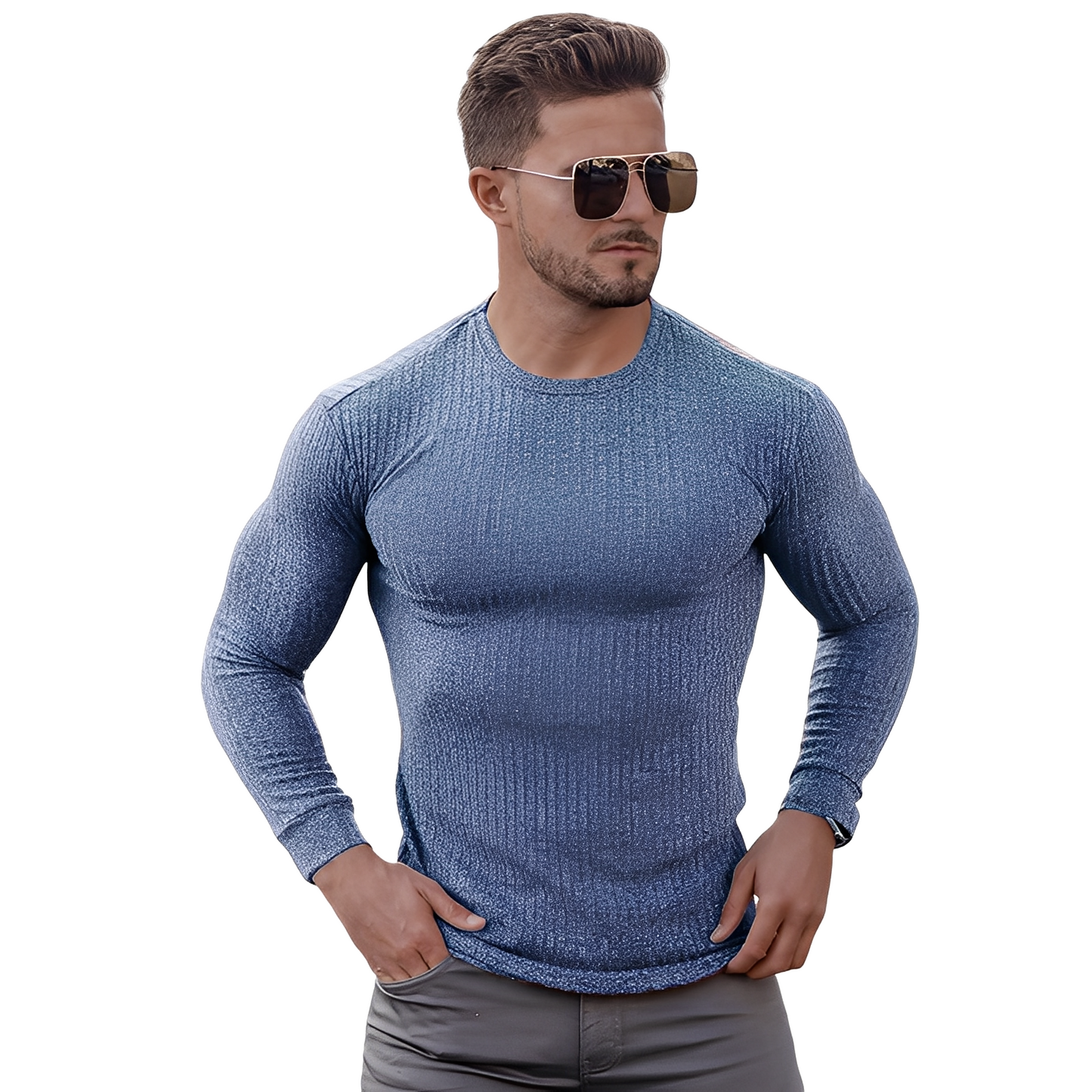 Wynne - Schlicht gestalteter, enger Herrenpullover