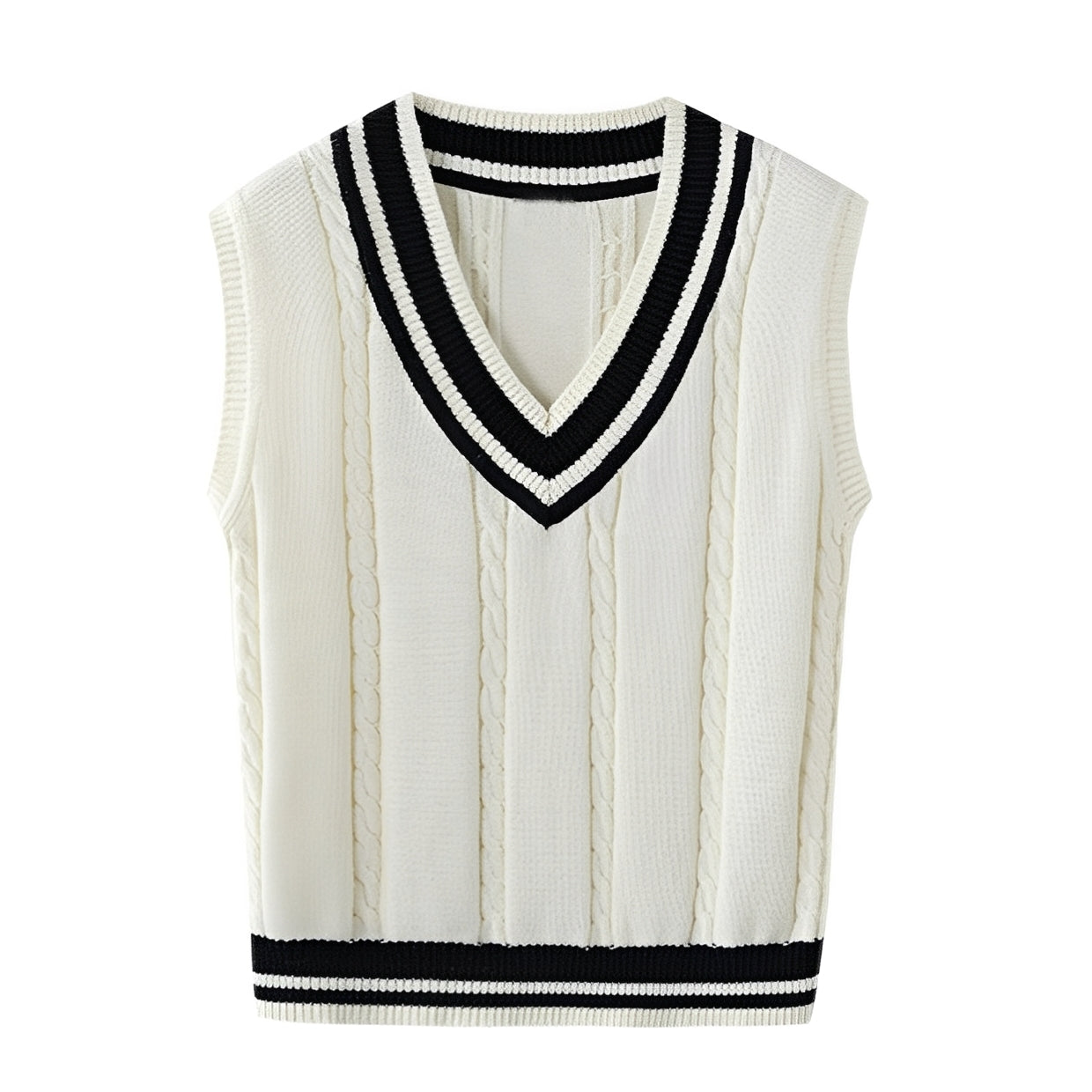 Leona - Damen Strickweste mit V-Ausschnitt im klassischen Design